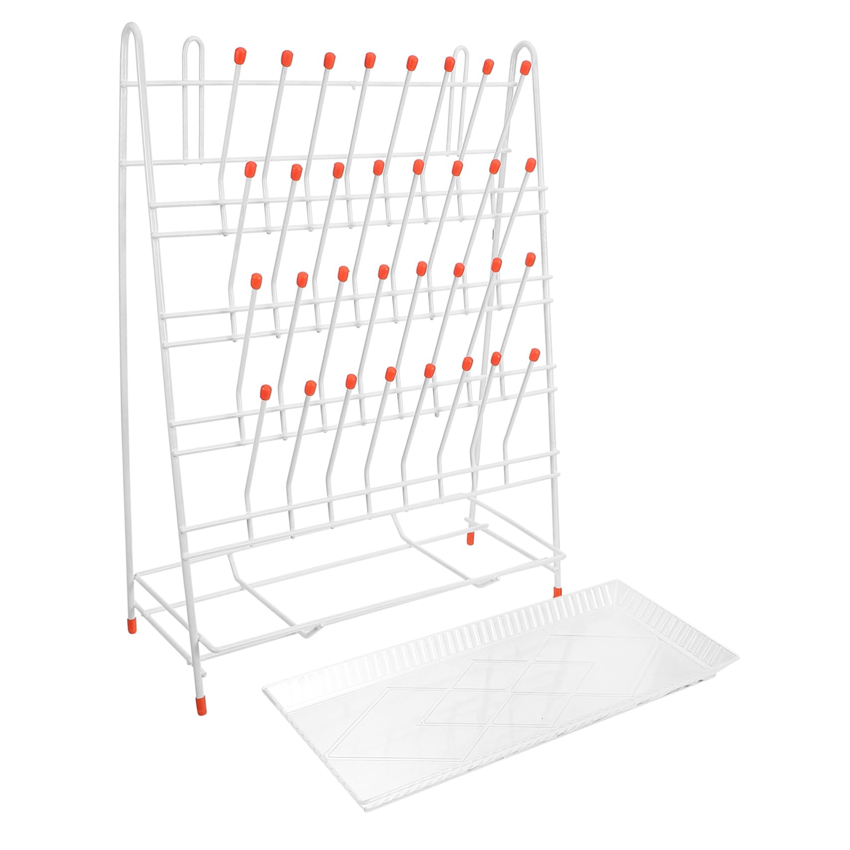 MAGICLULU Soporte de Secado Rejilla de Drenaje 32 Ranuras para Tubos de de Hierro Blanco para Científico