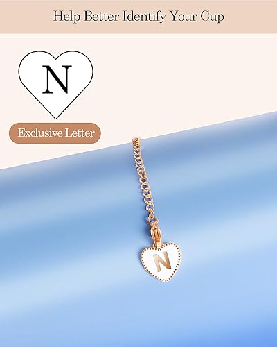Miniatura 4 de Accesorios de dije de letra para taza Stanley, dije de identificación con nombre para Stanleyvaso moderno simple, dije de identificación inicial en