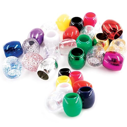 Miniatura 6 de Kit de 126 piezas de joyería de cuentas, bricolaje, trenzar el cabello, pulsera, adornos, manualidades, poni redondo jumbo (rosa perla surtido)