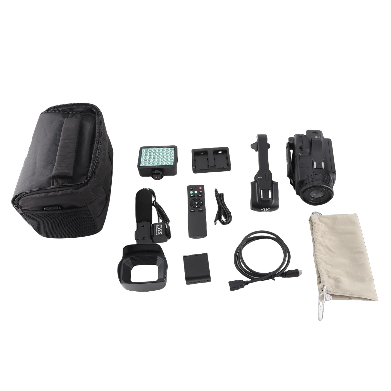 Videocamera UHD 4K da 64 MP con Zoom 18x, Touchscreen da 4 Pollici e Visione Notturna IR, Fotocamera Versatile con WiFi, Telecomando 2.4G, Supporta Dispositivi Esterni, per