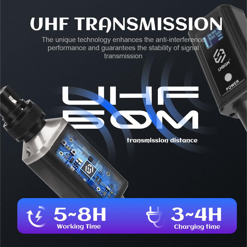 A9 UHF Wireless in Ear Monitor System Transmitter and Beltpack Receiver for Studio, Band Rehearsal and Live Performance (A9-1)
