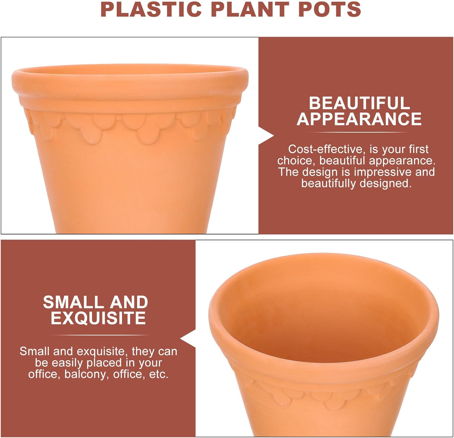 Hemoton 2pcs Terracotta Flower Pots Small Clay Planting Planters with Drainage Hole for Garden Indoor Bonsai Plants 16x14cm Rustic Style