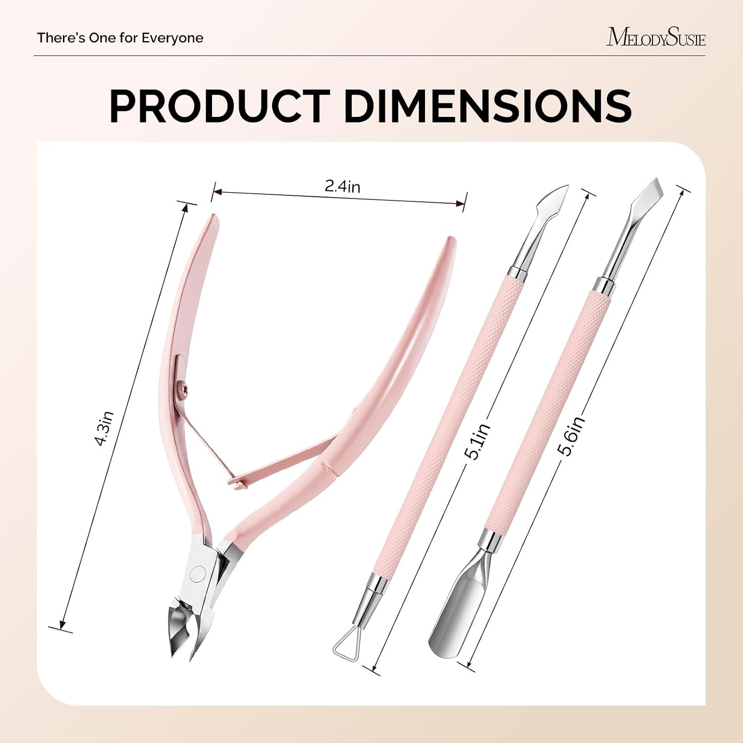 MelodySusie 3Pcs Cuticle Trimmer Set, with Dual-Ended Cuticle Pusher and Cuticle Remover, and Handheld UV Light for Gel Nails with Stand image 2
