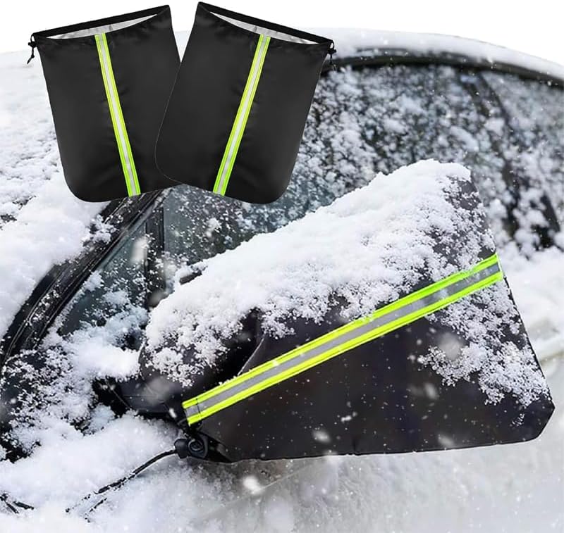 2 Pcs Car Wing Mirror Covers for Hyundai i20 II (GB) 2014-2018, Waterproof Winter Snow Cover with Reflective Strips, Frost Guard Protection Against Ice (Black)