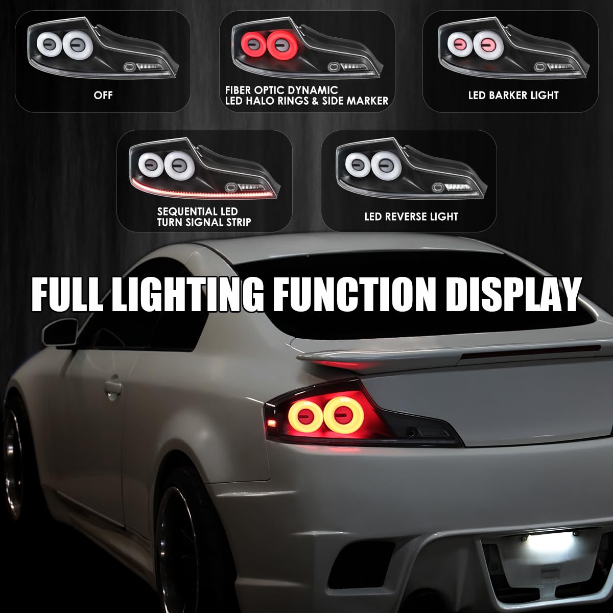Amazon | SPEC-D TUNING ブラックフルLEDテールライト ホワイト