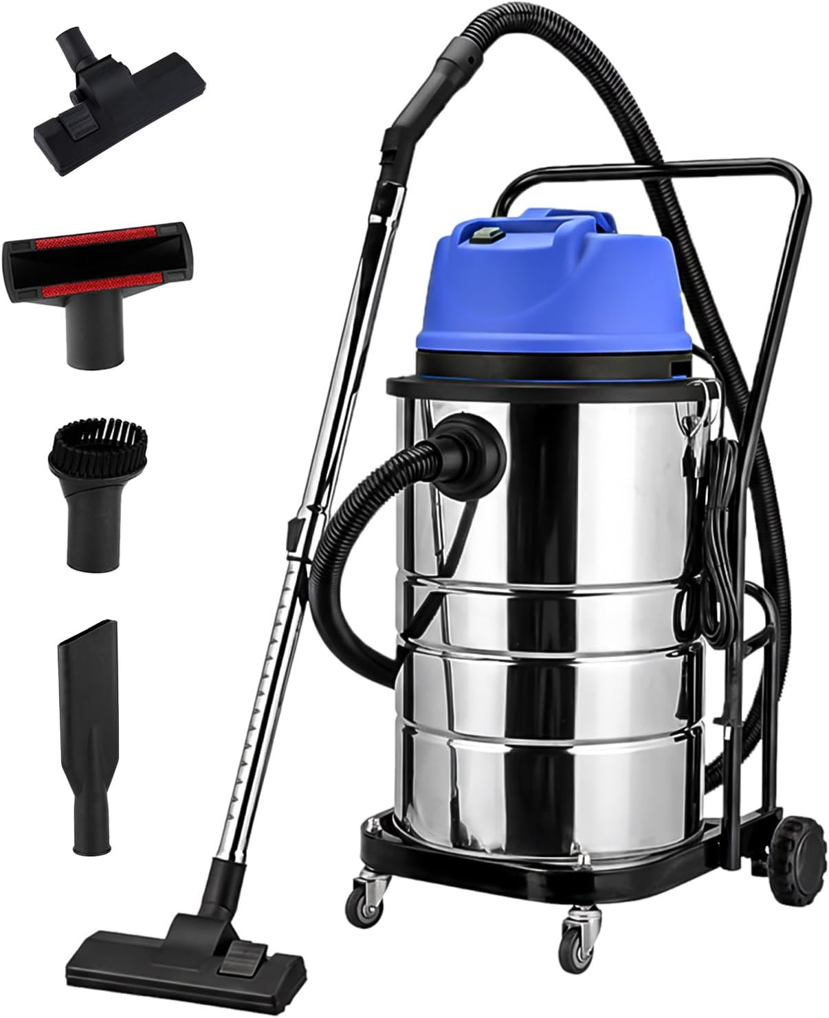 1400w Commercial Carpet Cleaning Machine, 20kpa, 16 Gallon Professional 3 in 1 Carpet Vacuum Extractor, Carpet Cleaner for Sofa Curtain, Thickened Stainless Steel Barrel