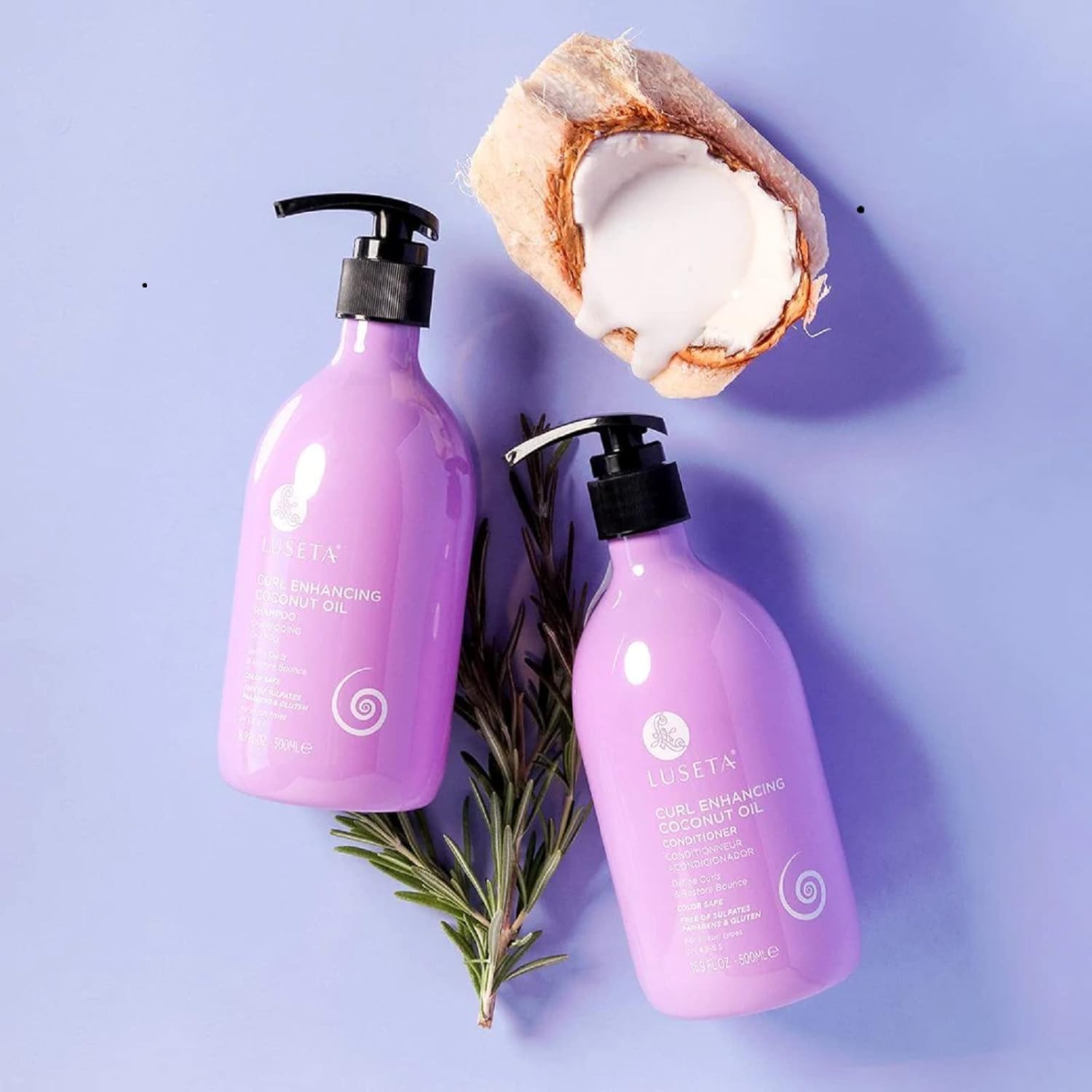 Luseta Curl Enhancing Shampoo and Conditioner & Shampoo 16.9 Oz, Reduce Frizz and Repair Damaged Hair for all Curly Types