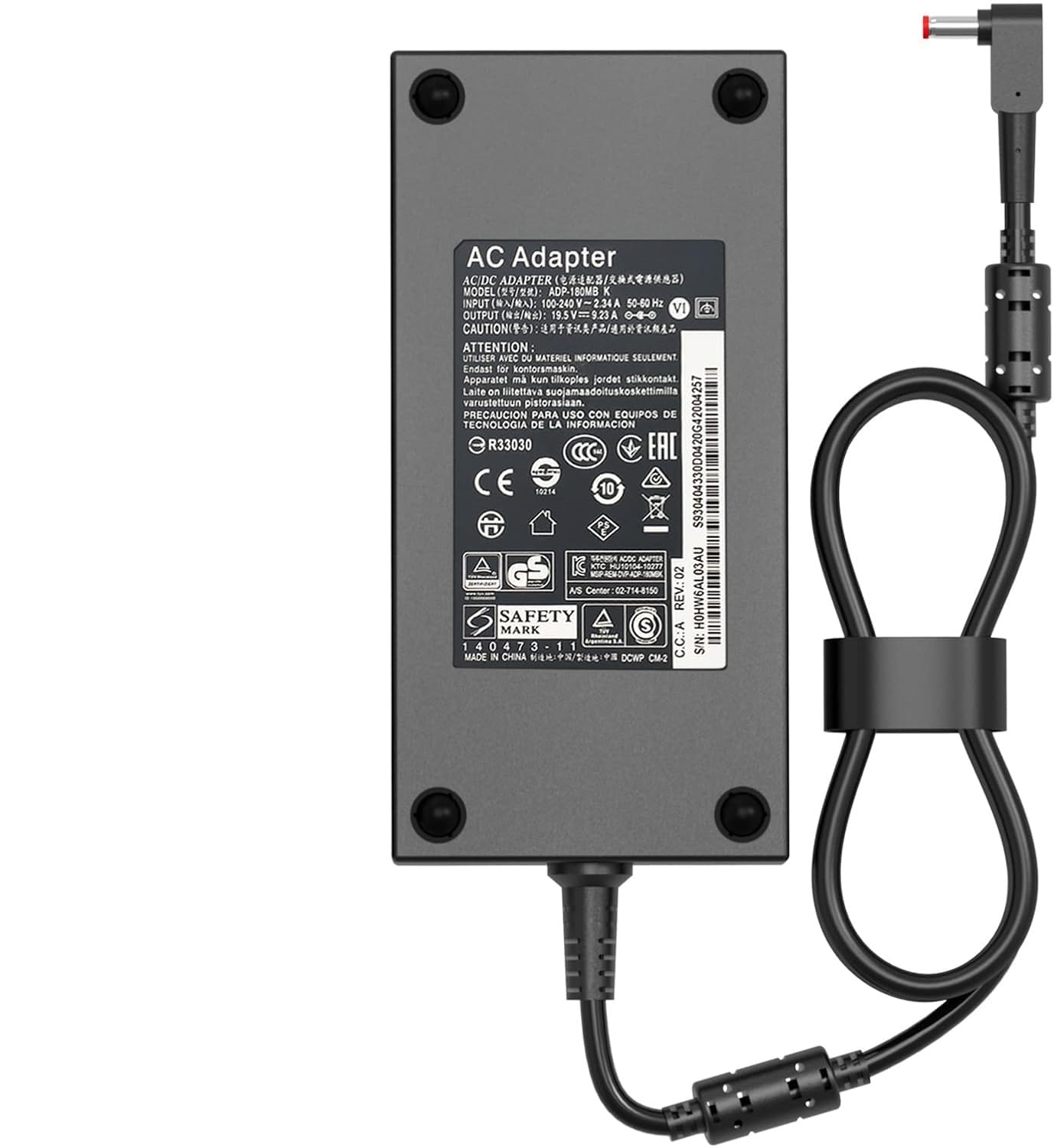 180W Laptop Charger for Acer Nitro 5 7 Gaming Laptop AN515-44 AN515-51 AN515-55 AN517-51 AN715-52 Predator Helios 300 G3-571 G3-572 PH315-52 PH317-51 Triton 300 PT314-51 PT315-52 (AC 180W 5.5x1.7mm)