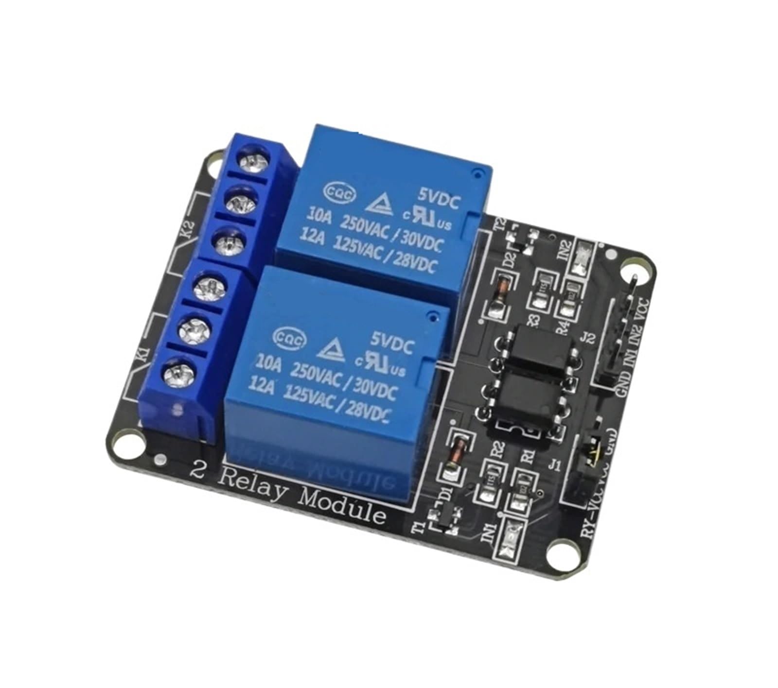 Modulo relè 5V 12V 24V con Uscita relè optoaccoppiatore a 2 Vie(5V)