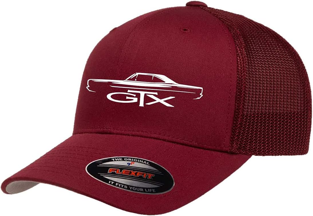 1968 1969 Plymouth GTX Hardtop Classic Outline Design Trucker Mesh Fitted Cap