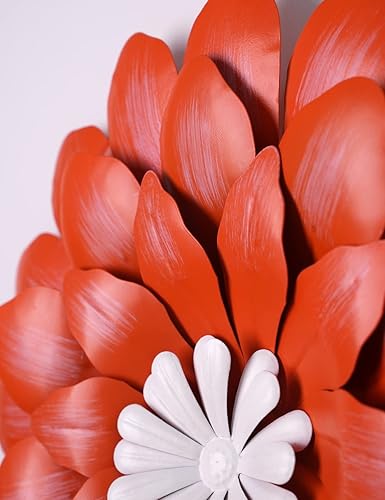 Miniatura 9 de HONCOEN Decoración de pared de flores de metal, escultura 3D, arte de pared para interiores, decoración para el hogar, decoración moderna para