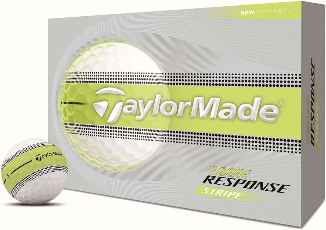 TaylorMade Tour Response Golf Balls, Enhanced 360° ClearPath Alignment, Speed Wrapped Core for Distance and Feel, Pack of 12
