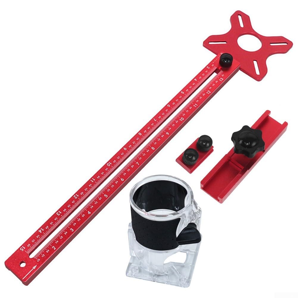 HpLive Compas de fraisage 4 en 1 en alliage d'aluminium - Routeur - Support de rainure de fraisage - Plaque d'insertion pour bancs de travail du bois - Dispositifs de fraisage (B)