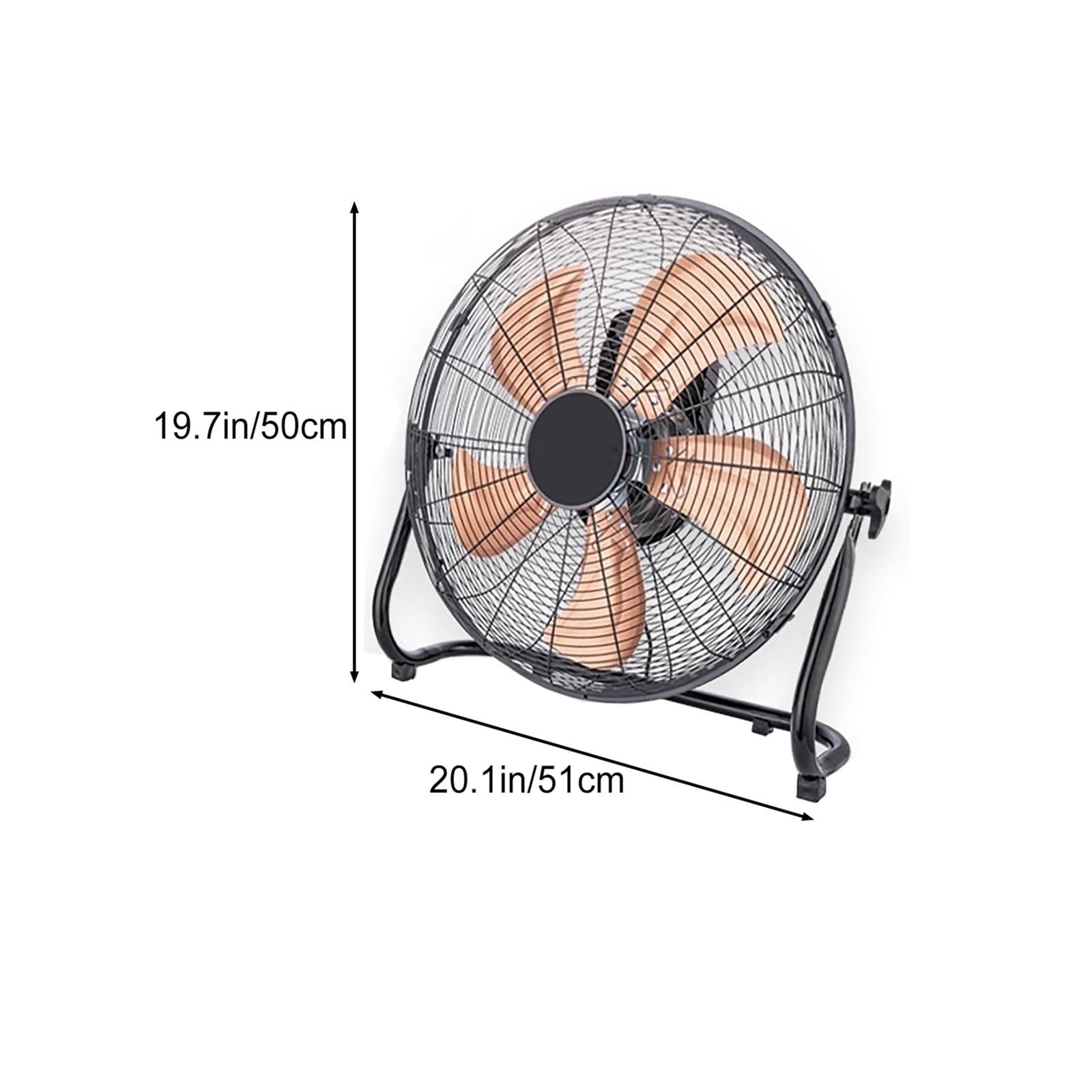 Robuster Trommelbodenventilator, 4 Geschwindigkeiten, verstellbare Neigung, leistungsstarke Kühlung für Zuhause, Garage, Werkstatt, kleine Raumbelüftung und Luftzirkulation