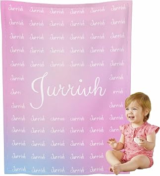 Custom Blanket with Name Personalized Blanket Personalized Baby Blanket Baby Name Blanket Personalized Girl Baby Gift Colorful Throw Blanket