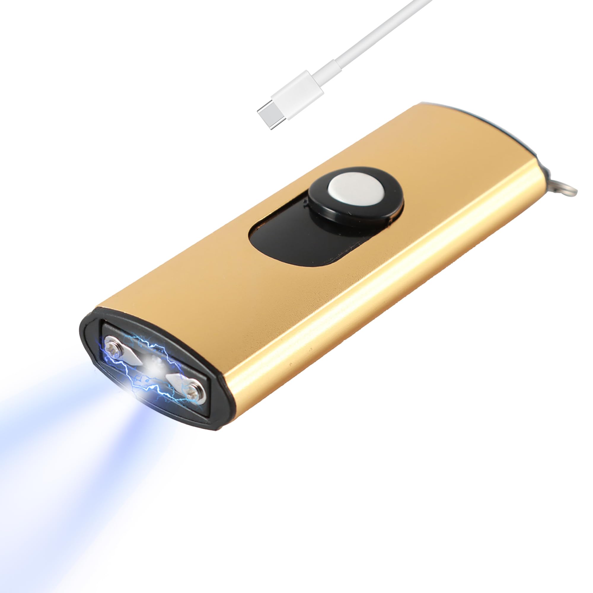 MagiUSA Mini Stun Gun Flashlight LED tazer 2 in 1 tazors tazers ungun self Defense Weapon mini Gun Keychain tazar kit Taxer Tools tazzer taiser Safety taizers Less Lethal stungun tayser tasor, Gold