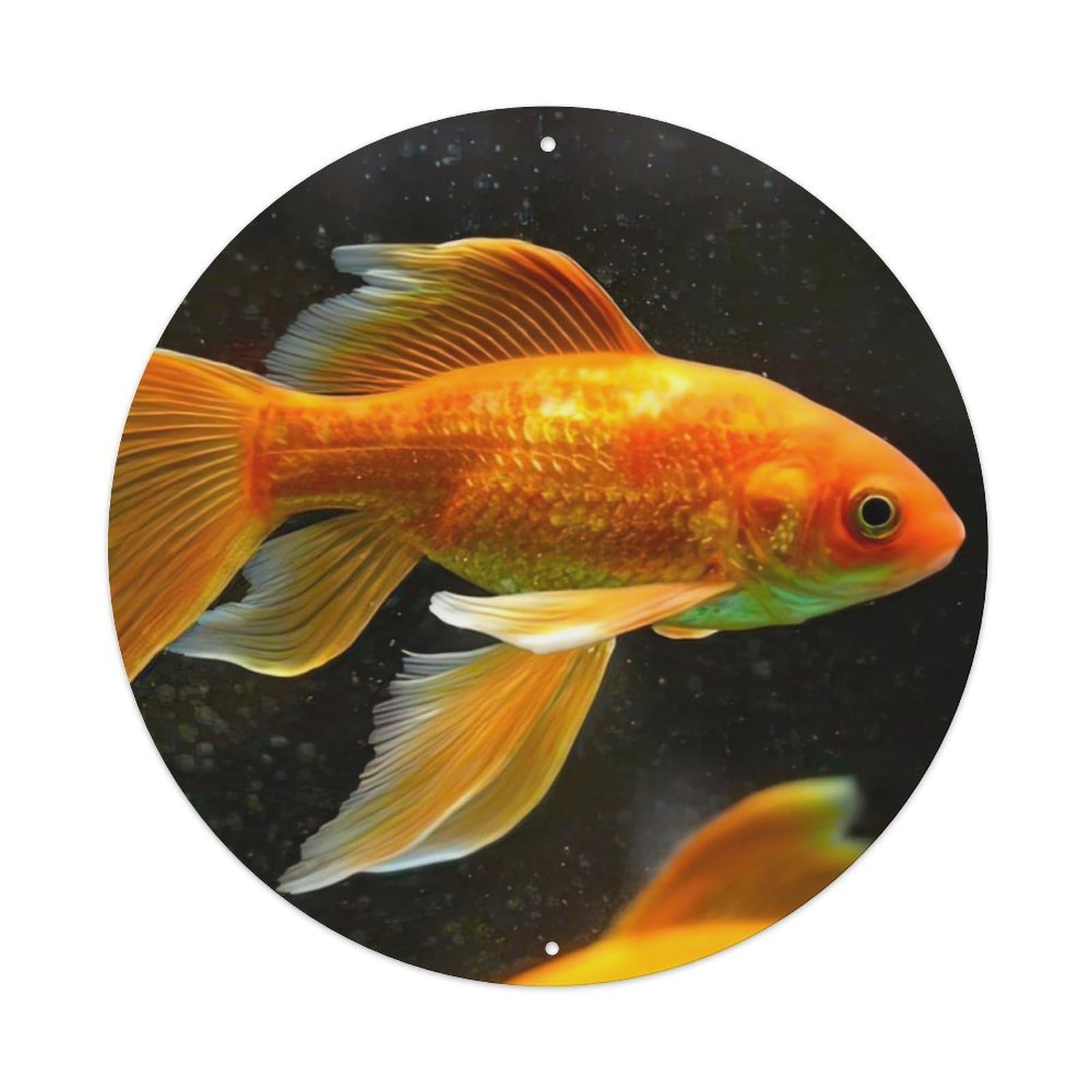 Animal Artwork Comet Goldfish Vintage Metal Tin Sign Plaque Wall Decor for Cafe, Club Bar, Office, Garden Metal Poster 8x8Inch