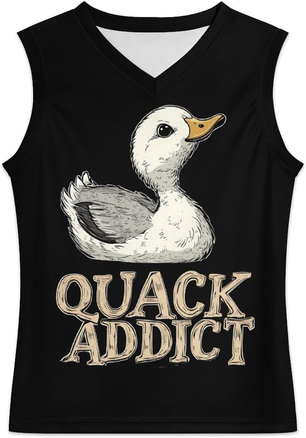Funny Duck Men's V-Neck Basketball Tank Top Sleeveless Workout Tank Shirts Gym Fitness Tees Vest