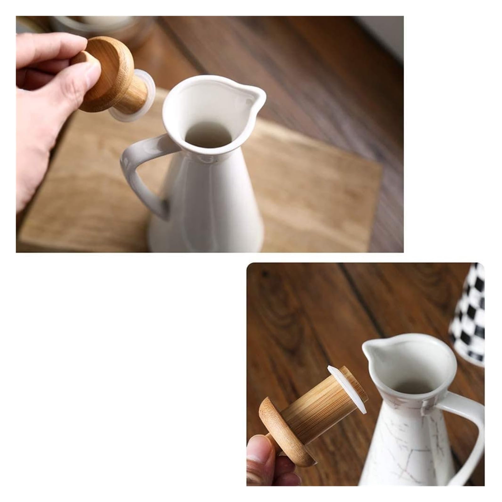 Dispensador de Aceite de cerámica, vinagre y Salsa, Botella Grande de Aceite de Oliva con Tapa hermética.