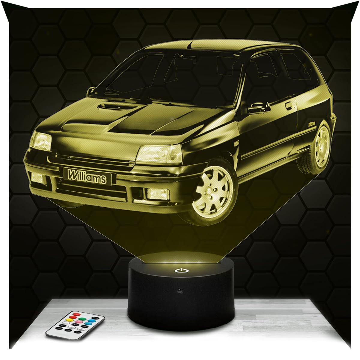 Lampephoto.fr - Car C. Williams 3D Lamp, Night Light 3D LED Illusion Lamp, Miniature Decoration Collection, Gift idea for Car Fan, Night Light for Children's Bedroom, Gift idea for Boys, Original Gift