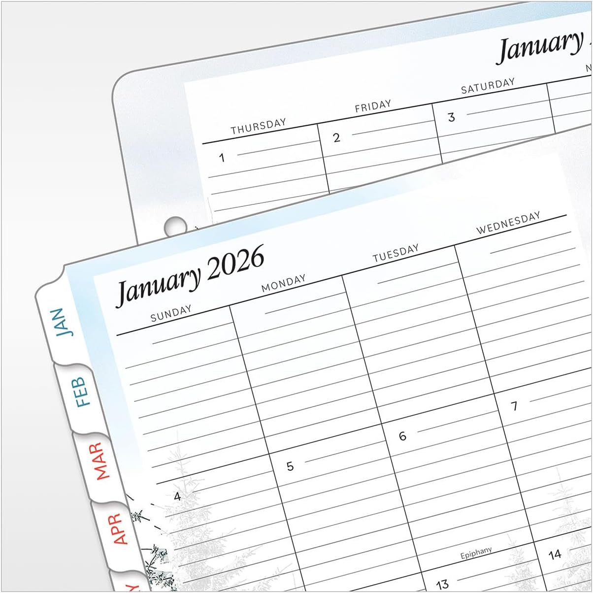 FranklinCovey - Seasons Monthly Calendar Tabs for Ring-Bound FranklinCovey Planners (Classic, Jan 2026 - Dec 2026)