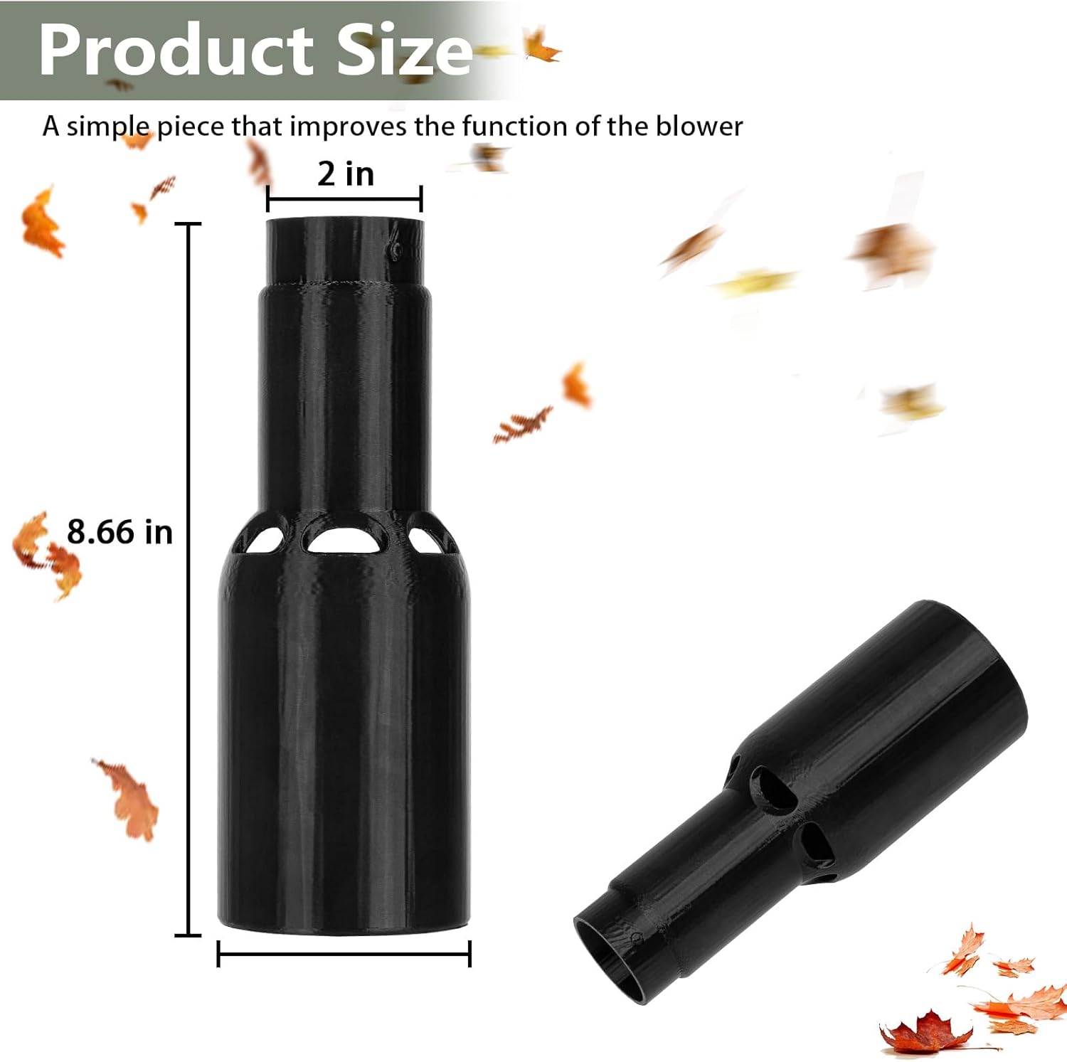 Venturi/Bernoulli Nozzle Attachment — Compatible with Makita DUB185 Blower, Airflow Booster Nozzle to Improve Low-Speed Suction & Blowing Efficiency for Yard and Workshop Use