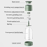 Vista 6 de Pepper Mill Grinder, Manual Grinder, Adjustable Coarseness Salt Shaker, Coarseness Pepper Mill, Stainless Steel Pepper Grinder, Refillable Salt