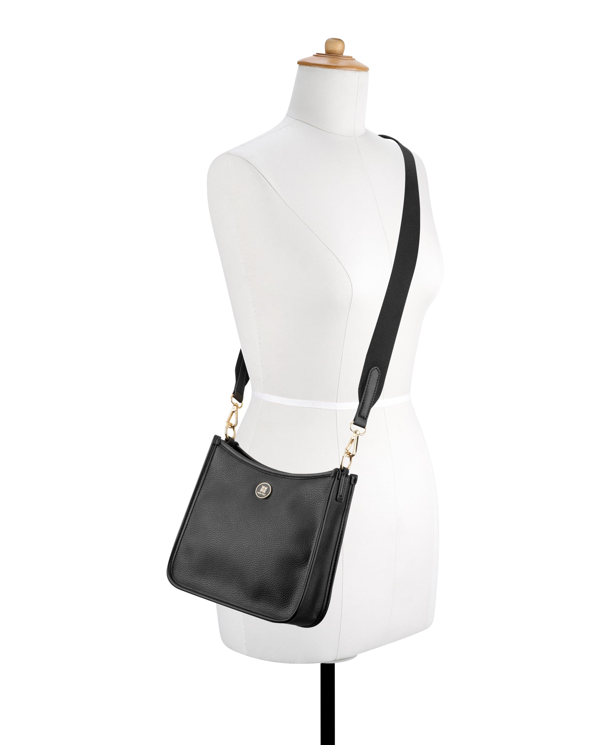 Nine West Nalini Small Crossbody, Deisgner Mano, Moda, Bolso de Hombro, Color Negro para Mujer, S