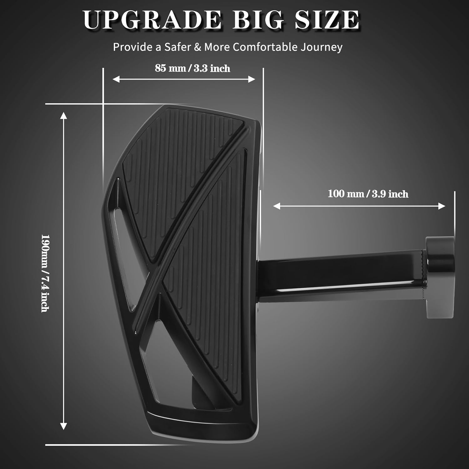 Passenger Floorboards with Mount Bracket Kits Motorcycle Floorboards Compatible with 1993-2025 Touring Road Glide Street Glide Road King（Black）