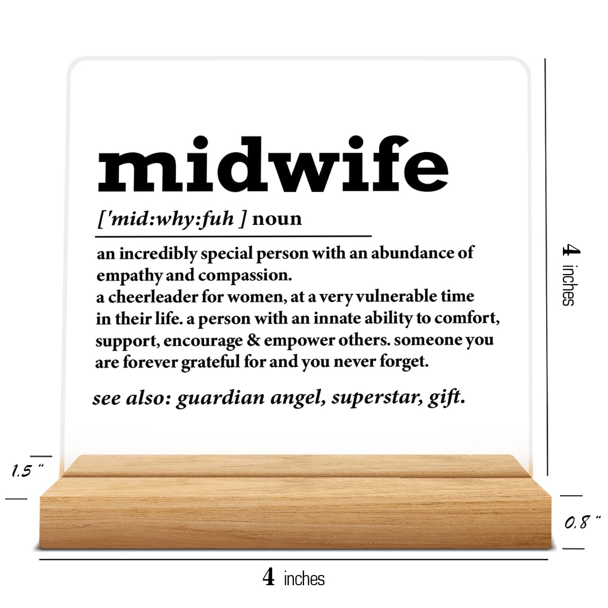 Midwife Gift for Women, Midwife Appreciation Thank You Gift, Midwife Gifts Ideas, Midwife Definition Acrylic Desk Sign Decor