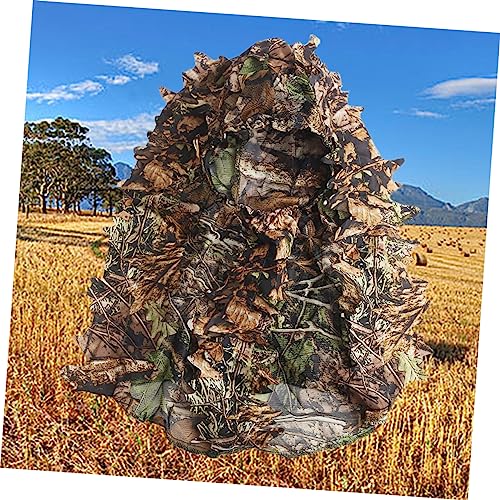 Kisangel Máscara Chapéu Folhas De Camuflagem Chapéu De Camuflagem Arnês Folhas Verdes Máscara Facial