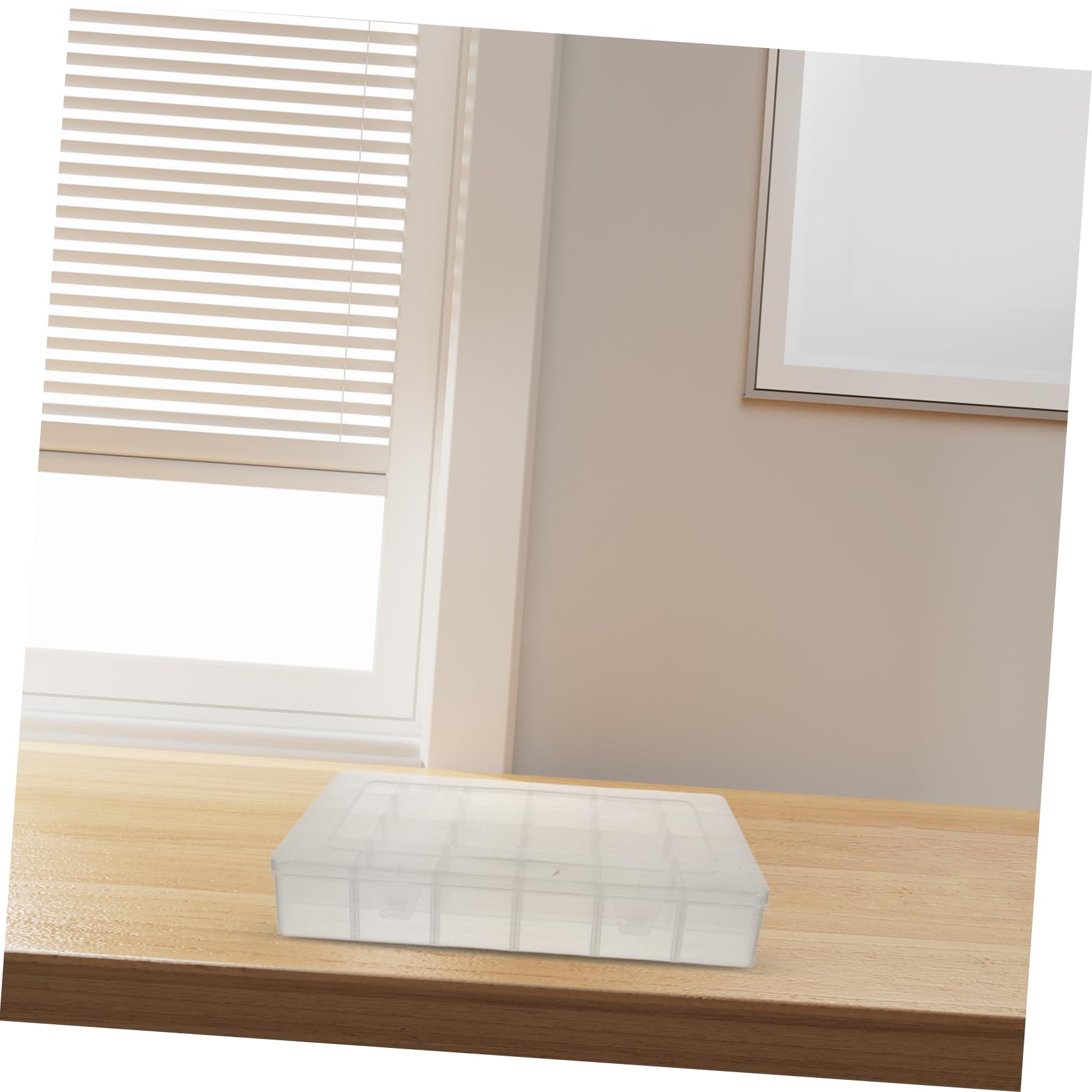 2 Pezzi Scatola Organizer Trasparente con Scomparti Rimovibili Contenitore per Piccoli Portaoggetti per Gioielli e Articoli Vari per Scuola