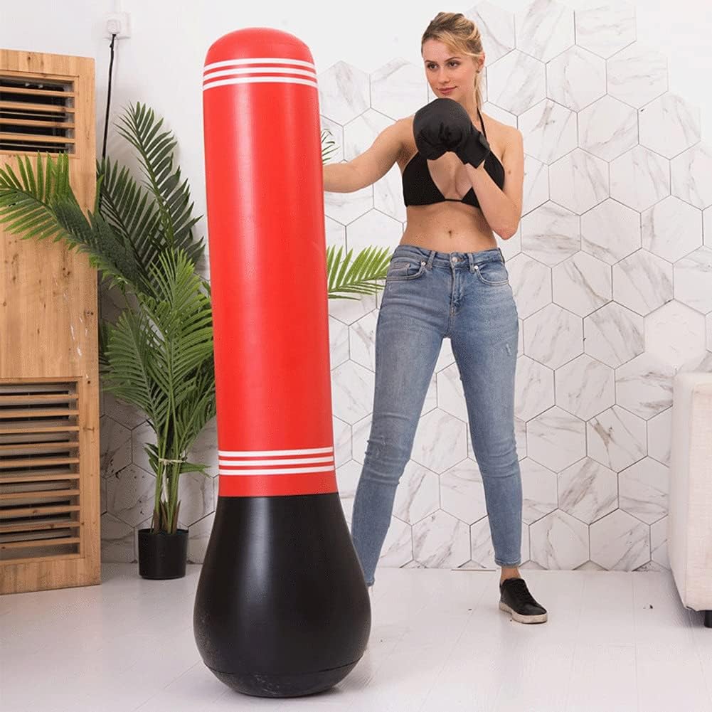 Punch Bag Boxing Kids Boxing Punching Bag Inflatable Punch Bag, Free Standing Boxing Punching Bag, For Adults & Kids,Free-Standing Boxing Reflex Ball Speed Bag,Great For Training ( Color : Black )