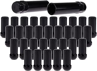 ECCPP Replacement for Wheel Lug Nuts 32 Pieces + 2 Keys 14x2.0 Thread Black Spline Forged Steel Lug Nuts for Ford Excursion/for Ford F-250 Super Duty/for Ford F-350 Super Duty 1999-2004