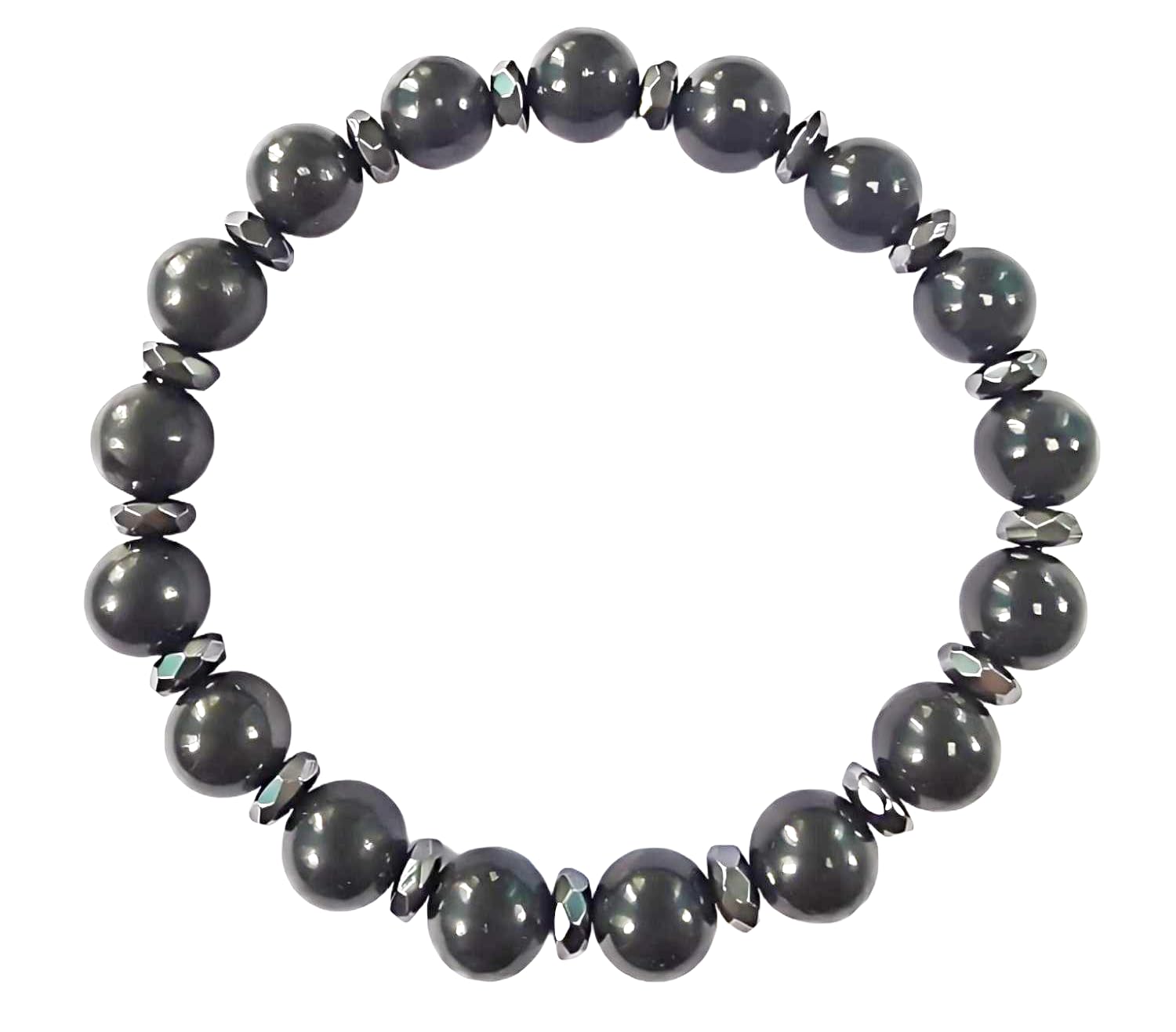YITANA Shungite Bracelet - Shungite Stone Bead Jewelry, Crystal Bracelets for Women (6mm)