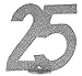 Produktbild cama24com XXL Tischdeko Zahl 25 Geburtstag Silber Glitzer 1 Stück Party-Deko mit Palandi® Sticker