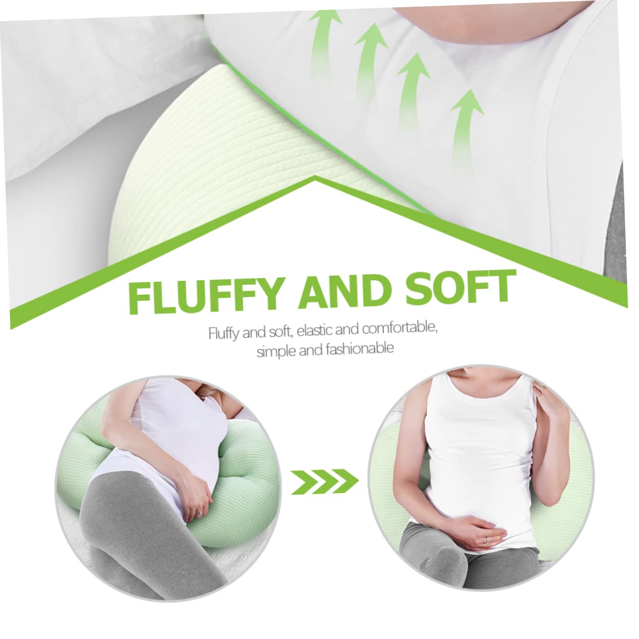 Hemobllo Pregnant Women Shaped Pillow Multifunctional Waist Support Cushion for Side Sleeping Comfort for Abdomen and Lumbar Relief for Maternity Use