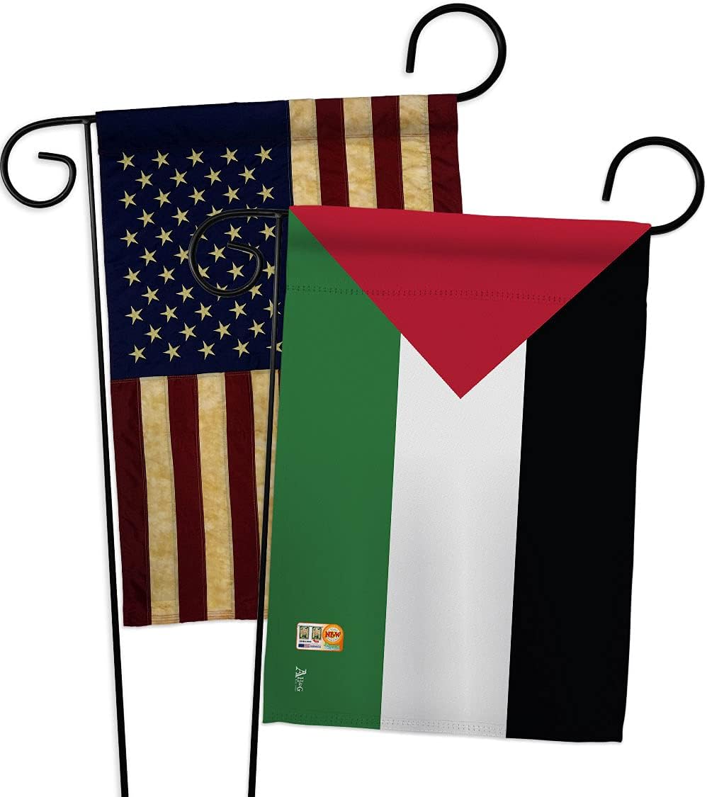 Palestine Garden Flags 2pcs Pack Regional Nationality Nation International World Country Particular Area Small Decorative Gift Yard House Banner Double-Sided Made In USA 13 X 18.5