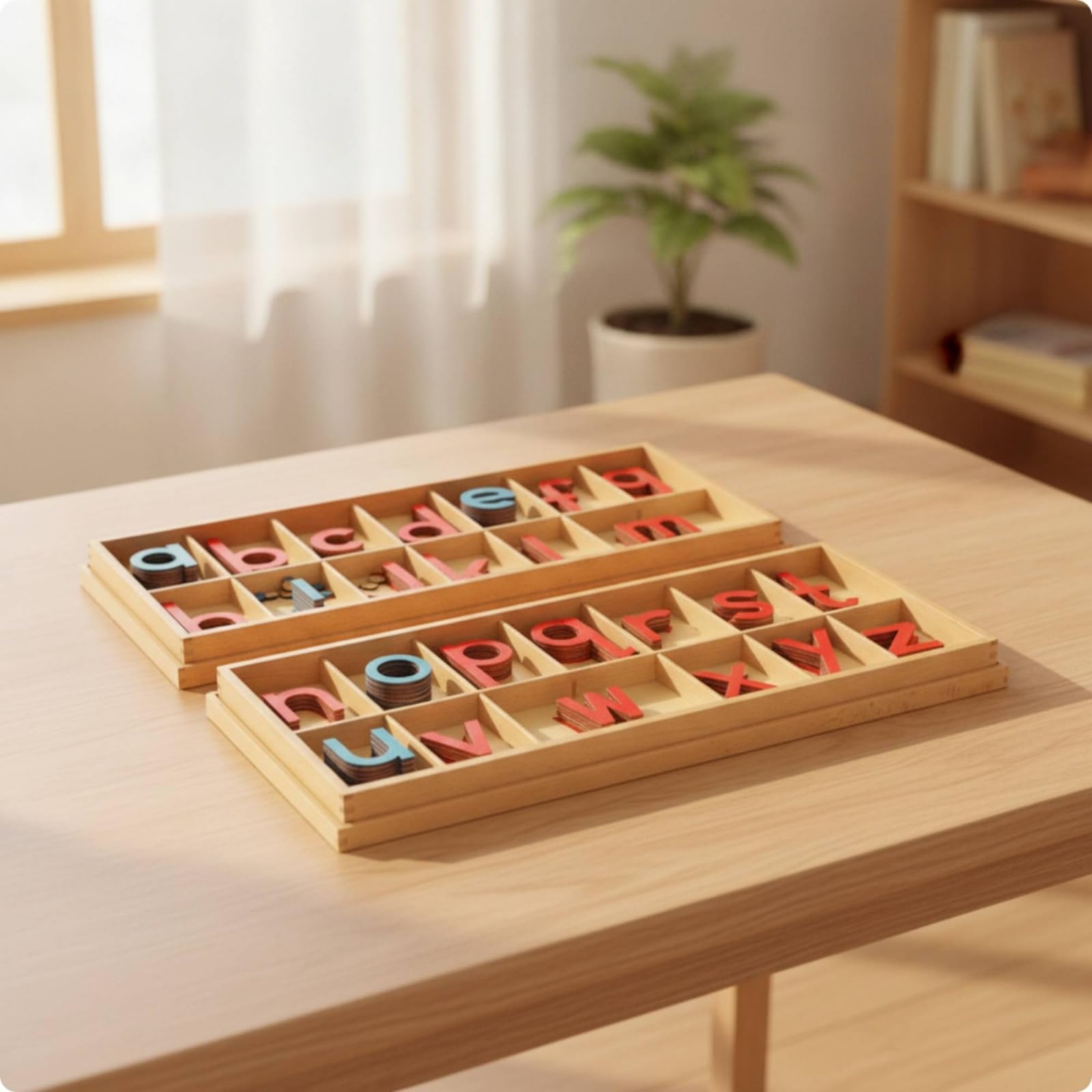 Scatola Della'alfabeto Metodo di Apprendimento Sensoriale Alfabeto Mobile Didattico Scatola Alfabetica per Maestre, Genitori, Home Schooling