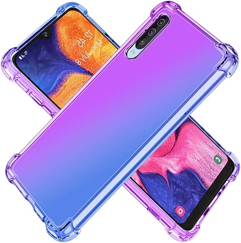 KOARWVC Funda para Galaxy A50A50SGalaxy A30S, SM-A505U, funda transparente con diseño de TPU absorción de golpes, diseño de flores delgadas, patrón