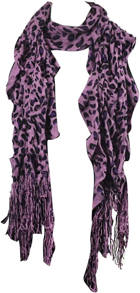 Purse babe Womens Net Chain Knitted Chunky Curly Scarf shawl With Lace And Fringe