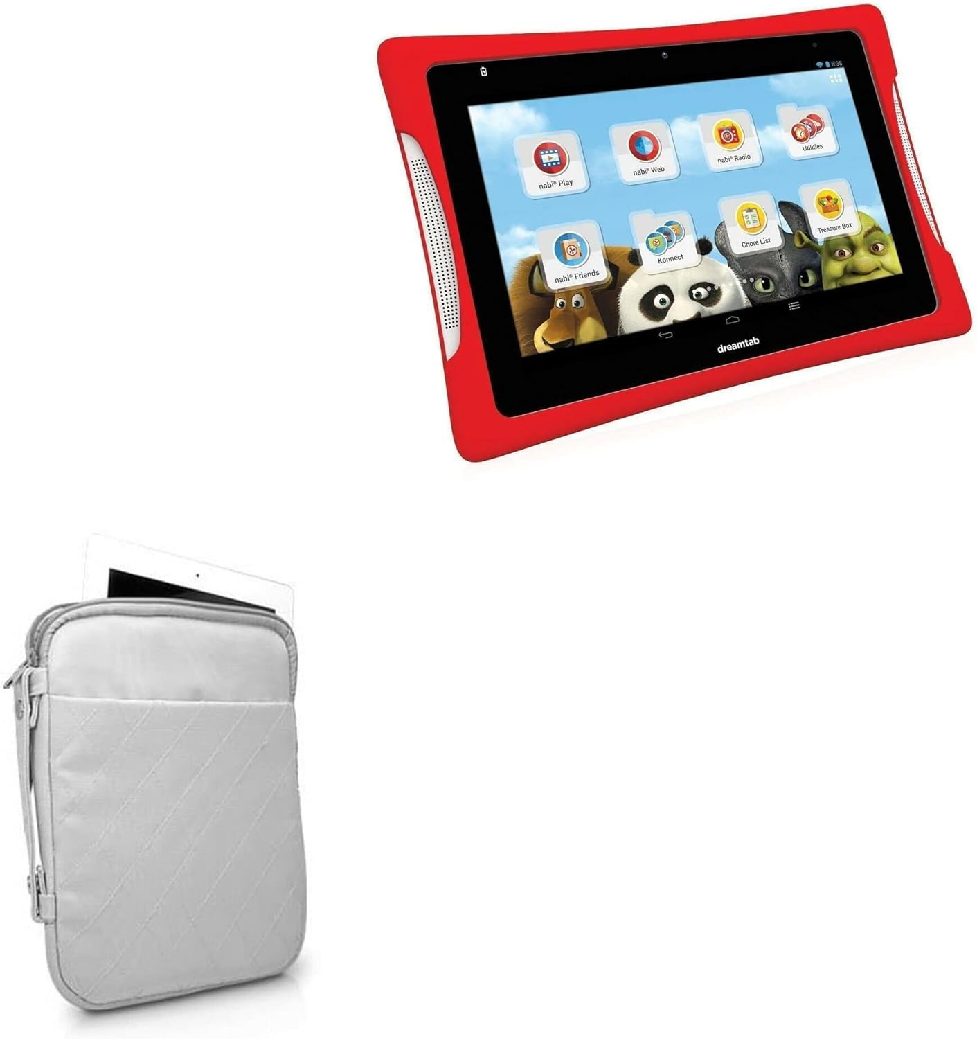 BoxWave Case Compatible with Nabi DreamTab HD8 - Quilted Carrying Bag, Soft Synthetic Leather Cover w/Diamond Design - Cool Grey