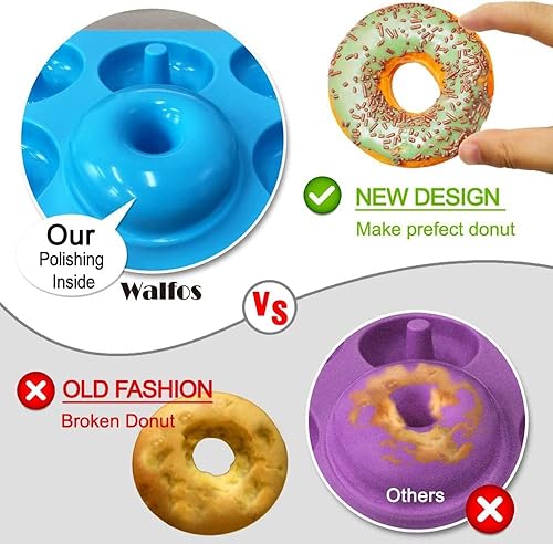 Vista 32 de Walfos Molde de silicona para donas – Juego de moldes de silicona para donas, antiadherentes, ¡simplemente sácalo! Resistente al calor, sin BPA y 4