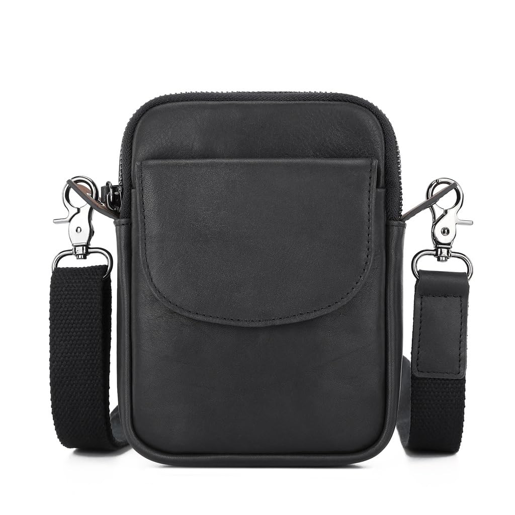 Sac à bandoulière noir et mini sac à dos compact pour les déplacements quotidiens