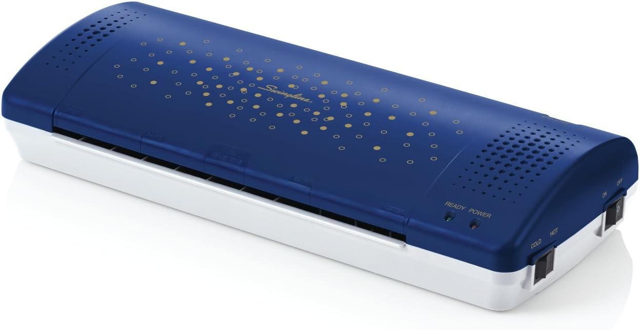 Swingline Laminator, Thermal, Inspire Plus Lamination Machine, 9 inches Max Width, Quick Warm-Up, Includes Laminating Pouches, Blue/White (1701854)