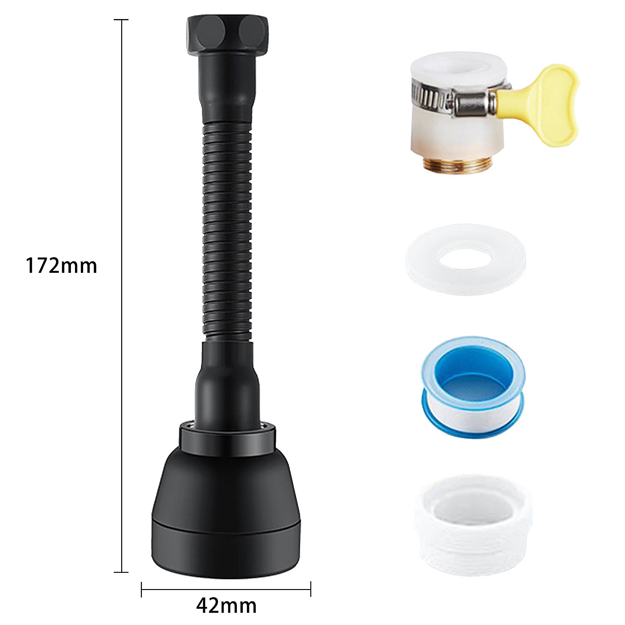 Rallonge De Robinet For Lavabo De Salle De Bain Universelle, 1080 Rallonge De Robinet En Laiton, Filtre Anti-éclaboussures Universel 1080 Rotatif, 2 Modes De Sortie D'eau, For évier Quincaillerie De S