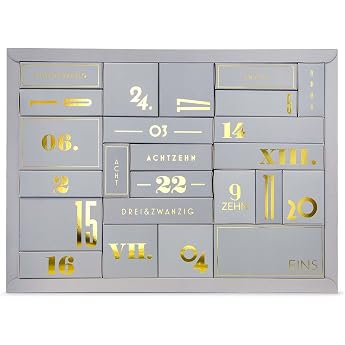 Design Advent Calendar to Fill Yourself Ready Assembled Empty 51 cm Wide Gold Embossing with 24 High-Quality Boxes