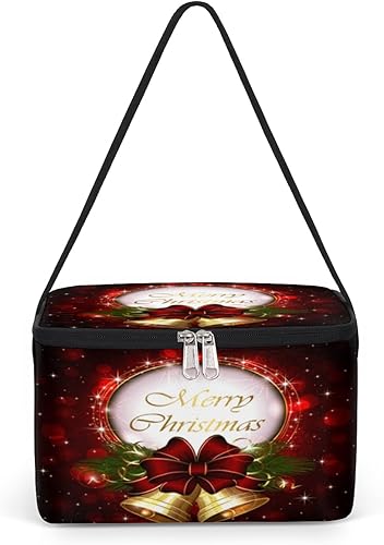 Fun Winter Christmas Style Insulated Lunch Bag Women Reusable Lunch Tote Square Meal Bag for Adults Men Cooler Lunch Box for Work Travel Picnic Food