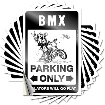 Bumper Sticker BMX Parking Only Funny Sticker 10 Pcs Prank Stickers for Adults Men Cave Decor8X12CM