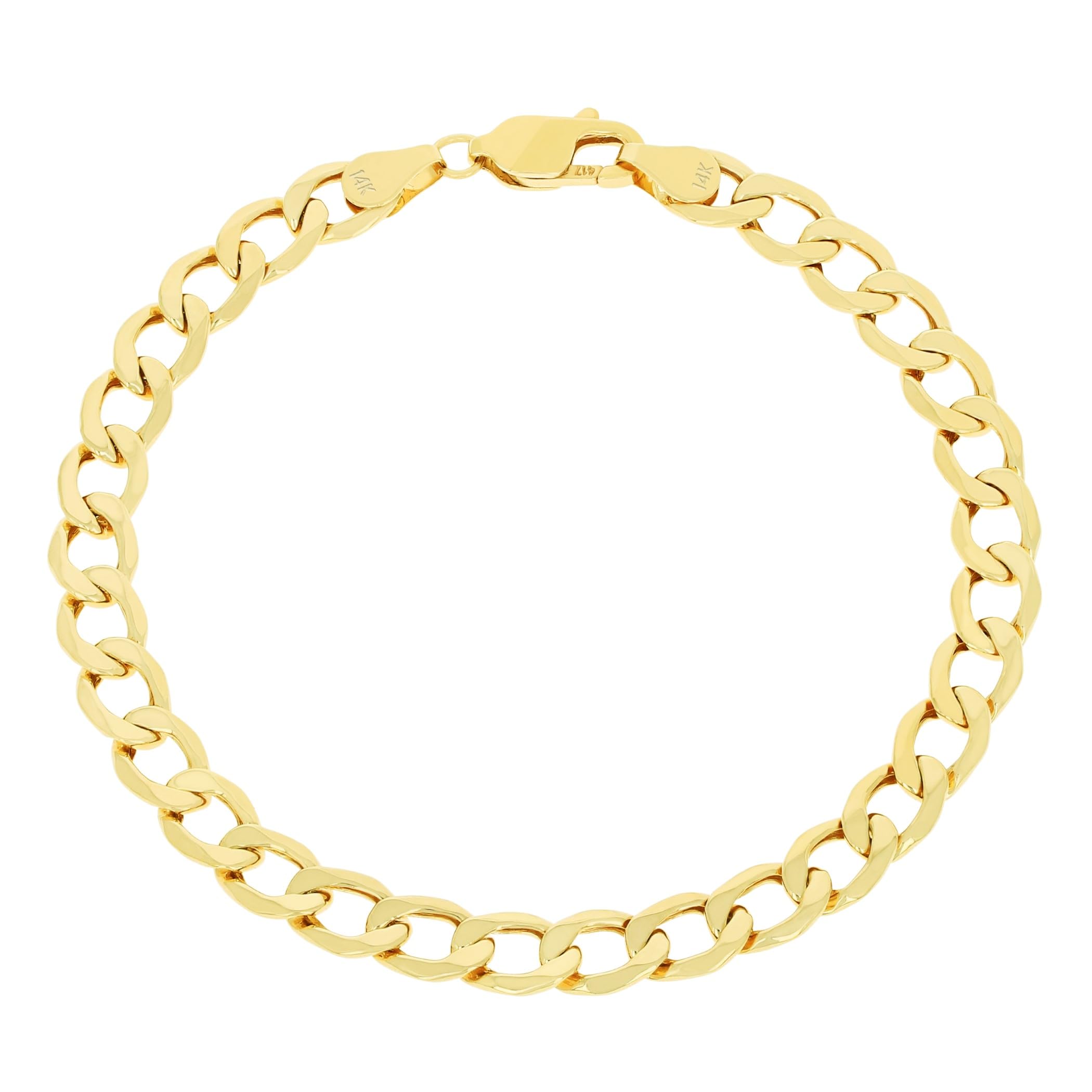 Nuragold 14k yellow gold Cuban curb link bracelet